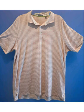 Tasc-Performance Cloud Polo-Sz 2XL-Gray w/ Orange Stripes-Modal Blend